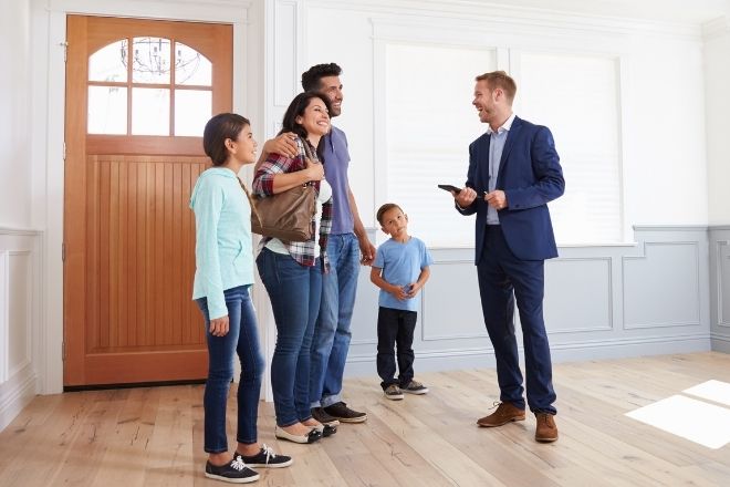 real estate agent with a family