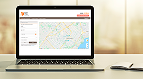 laptop with map