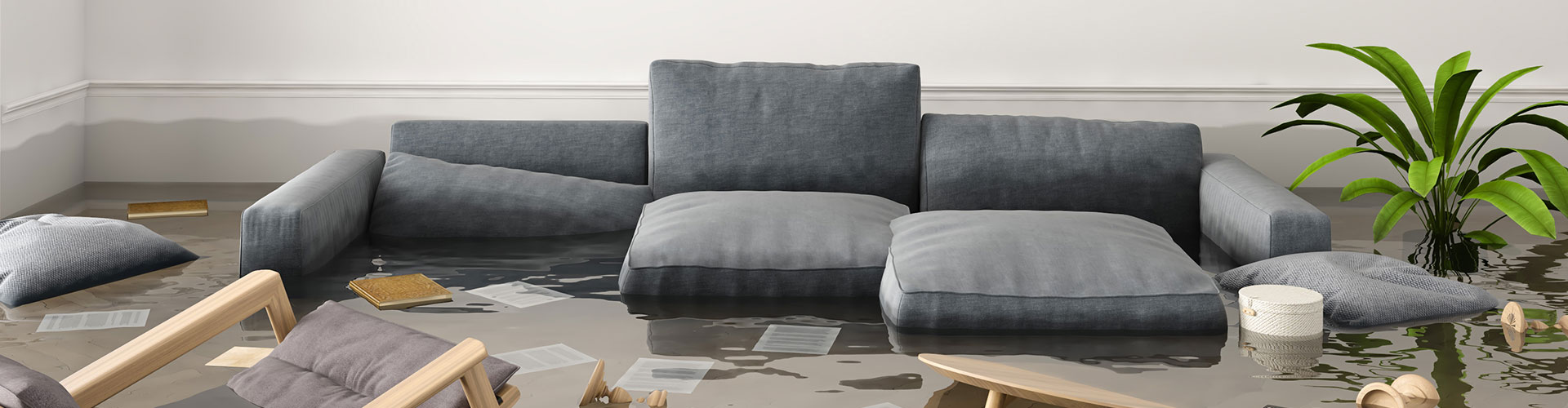 flooded living room